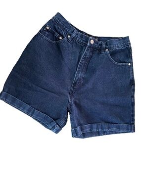 Route 66 Dark Blue Rolled-Hem Denim Shorts